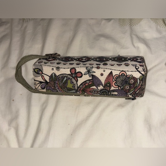 Adorable make up or travel toiletries bag handmade from India 14” long w handle - Picture 7 of 8